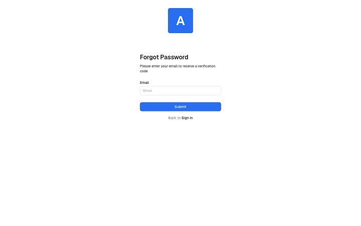Screenshot of the Forgot Password page