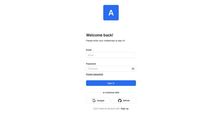 Screenshot of the Generic Sign-in page