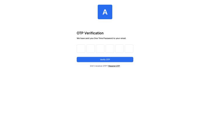 Screenshot of the OTP Verification page