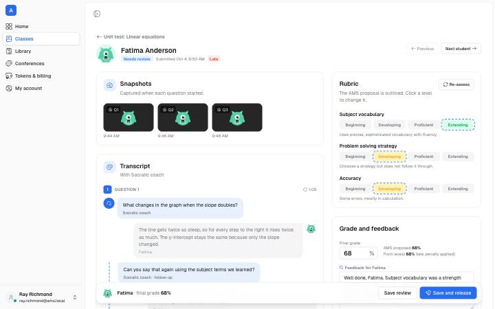 Screenshot of the Review Workspace page